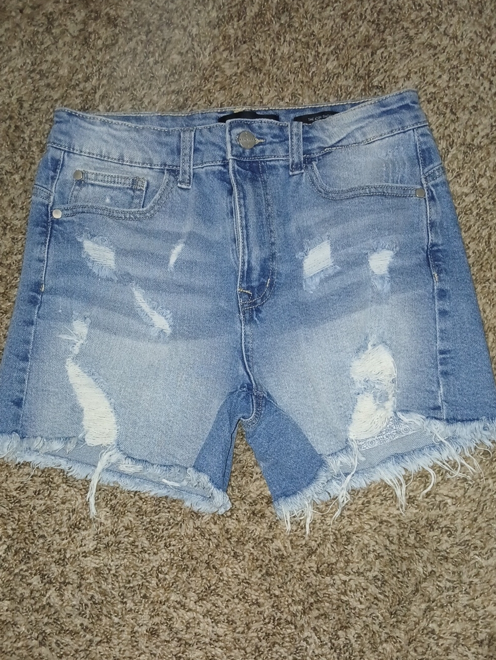 Womens Kendall & Kylie Light Blue Distressed Cutoff  Denim Shorts Sz: 7